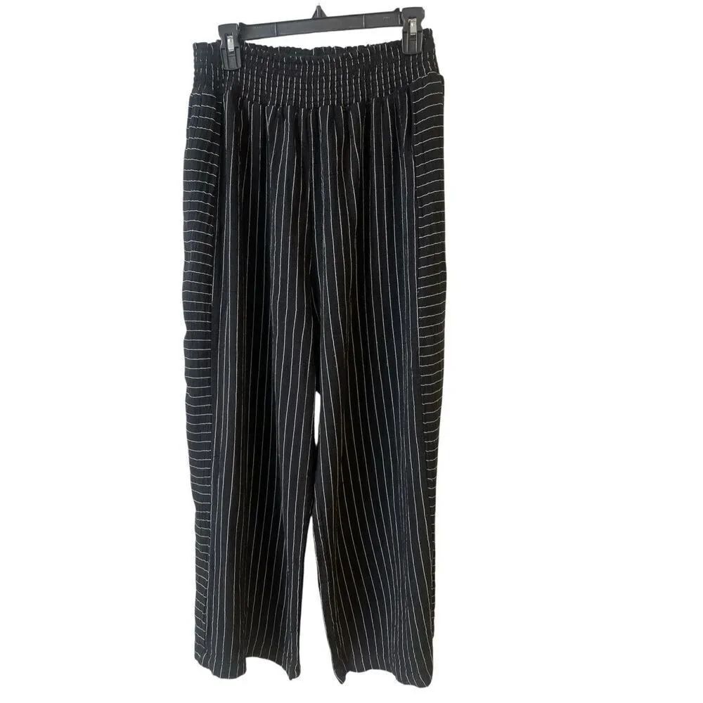 Joie pinstripe pull up wide leg casual pants sz 1X